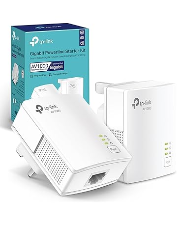 TP-Link TL-PA717KIT 1-Port Gigabit Powerline Starter Kit, Powerline Network Adapters Data Transfer Speed up to 1000 Mbps, Ideal for HD/3D/4K Video Streaming and Online Gaming,No Configuration Required