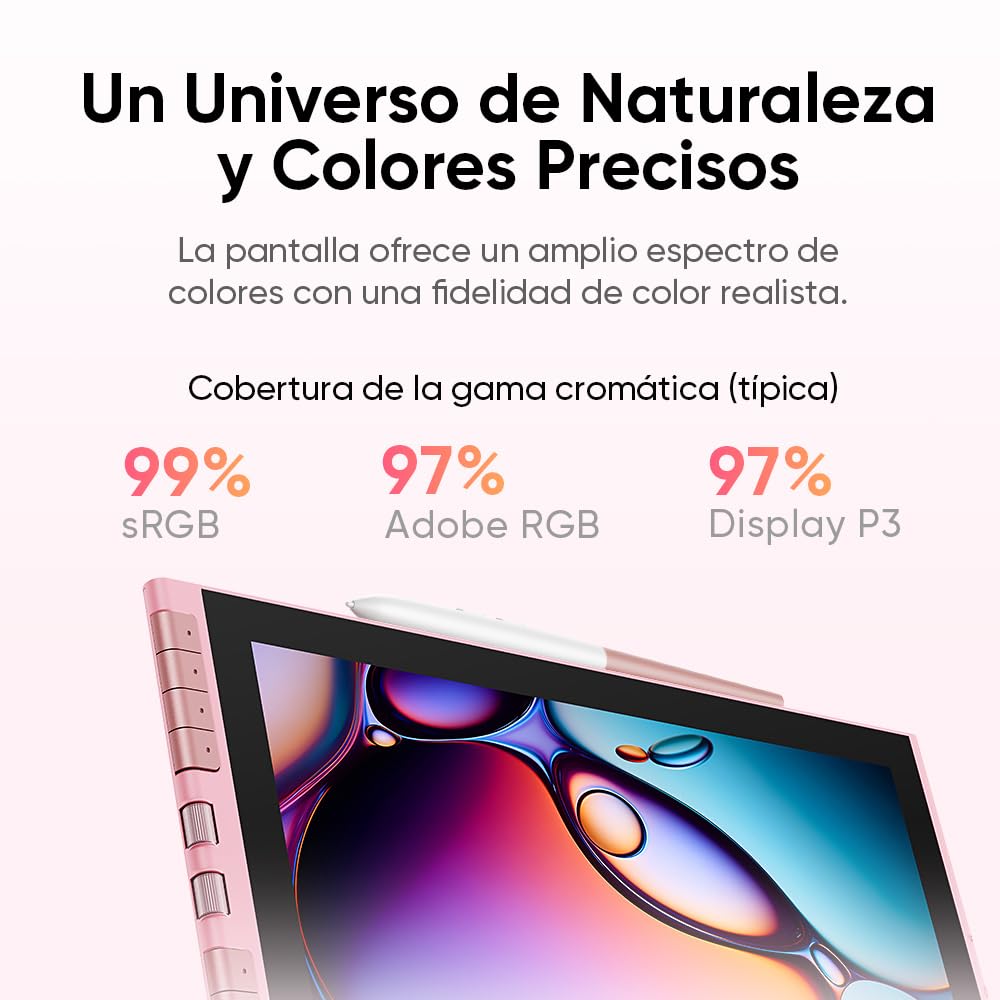 XPPen Artist 12 3rd Tableta Gráfica con Pantalla FHD 16K Niveles | Tableta Gráfica Dibujo Digital Profesional de 12 Pulgadas con Lápiz Chip Inteligente X4 y 2 Diales y Soprte Plegable(Rosa)