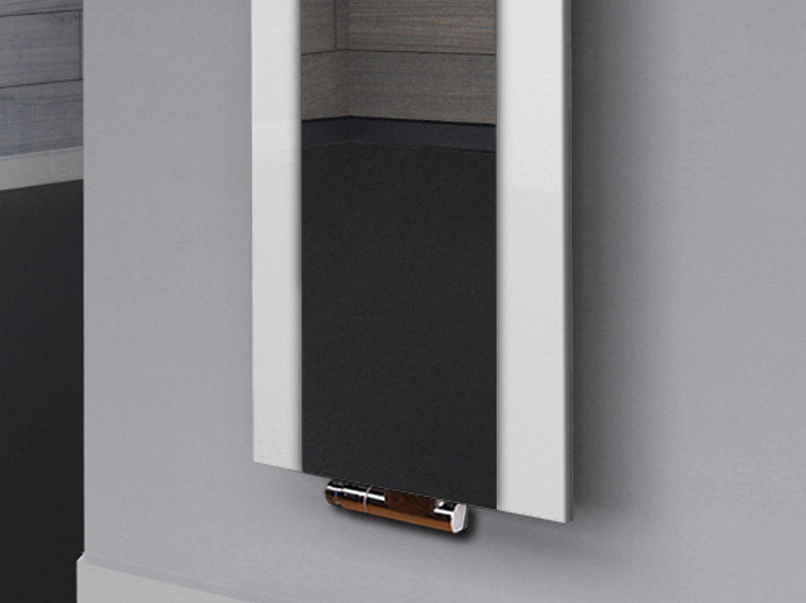 Badheizkörper Design Singapur 3, HxB: 180 x 47 cm, 1118 Watt, weiß/Spiegel (Marke Szagato) MADE IN GERMANY Szagato Handtuchheizung Handtuchwärmer Design Heizkörper mit Spiegel Spiegelheizkörper