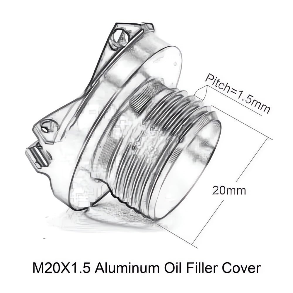 KCTAKXMRA - Tornillo C de llenado de aceite de motor de motocicleta para Suzuki VSTROM650 V STROM 650 2004 2005 2006-2020 2021 Tapón de llenado de aceite de motor V-STROM M20 x 1.5 motocicletas (negro