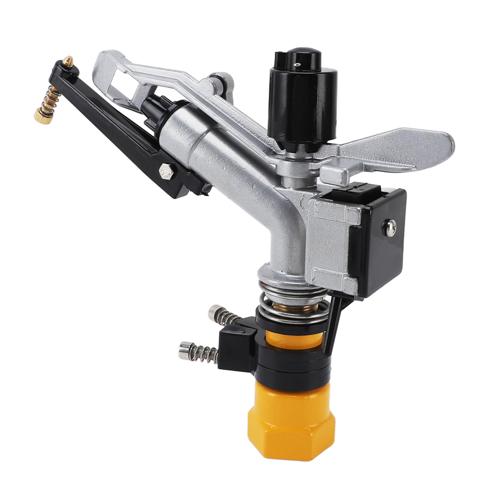 Aspersor de impacto de riego de césped, aspersor de riego de 360 grados, giratorio automático, aspersor de riego de gran área con interfaz FNPT de 1-1/2 pulgadas para patio, jardín, césped