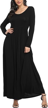 Womens Long Dresses Casual Long Sleeve Fall Dress