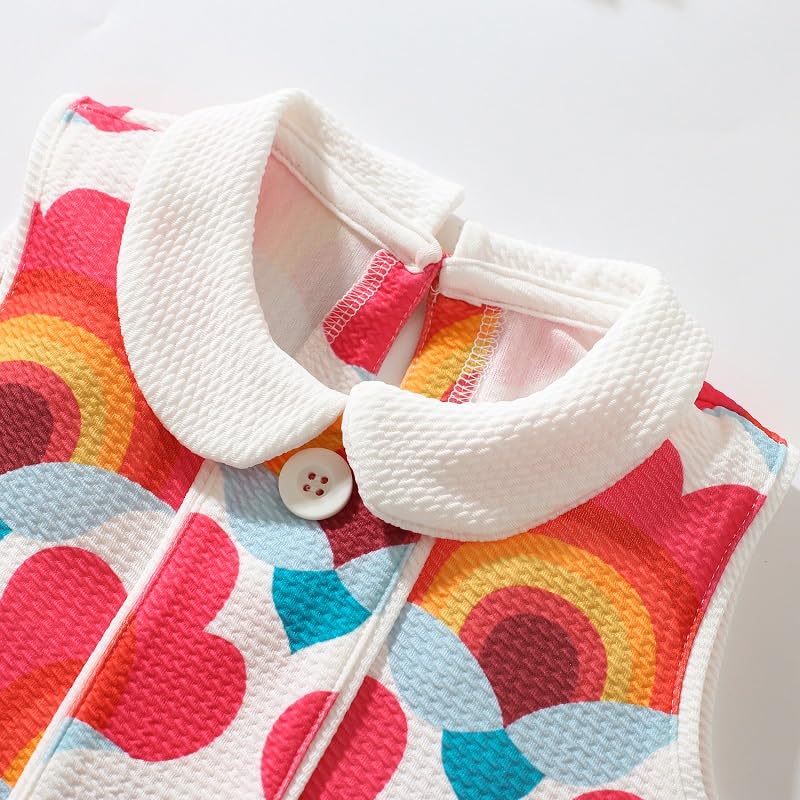 Hongshilian Toddler Girl Casual Floral Dress Cartoon Print Summer Clothing 2-7 Years3