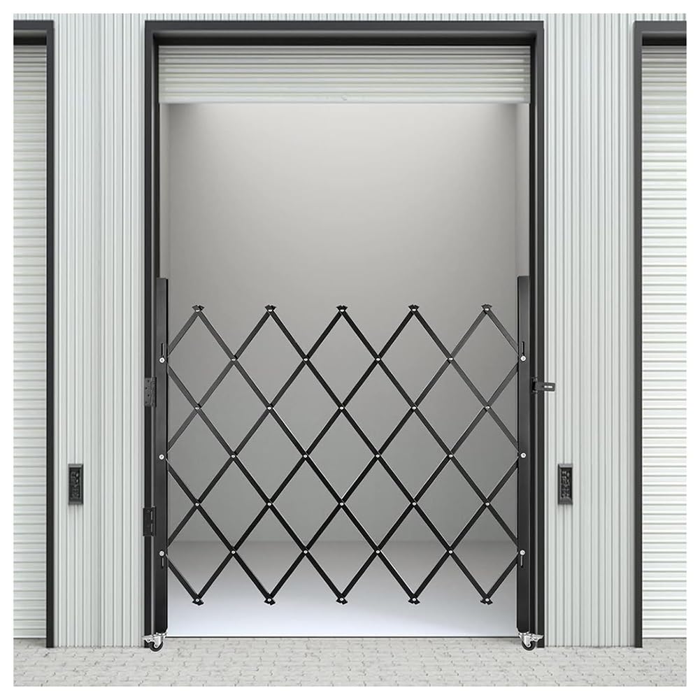 Industrial Barrera Plegable de Seguridad Retráctil con Ruedas para Construcción - Valla de Tráfico Expandible (200,7 x 101,6 cm) - Ideal para Zonas de Trabajo y Seguridad Pública