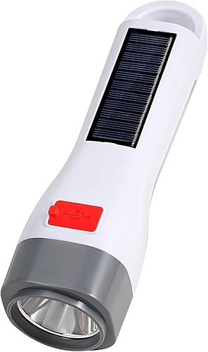 Linterna LED solar para cortes de energía, linternas de camping recargables con lúmenes altos, 5 modos, luz táctica potente y brillante para