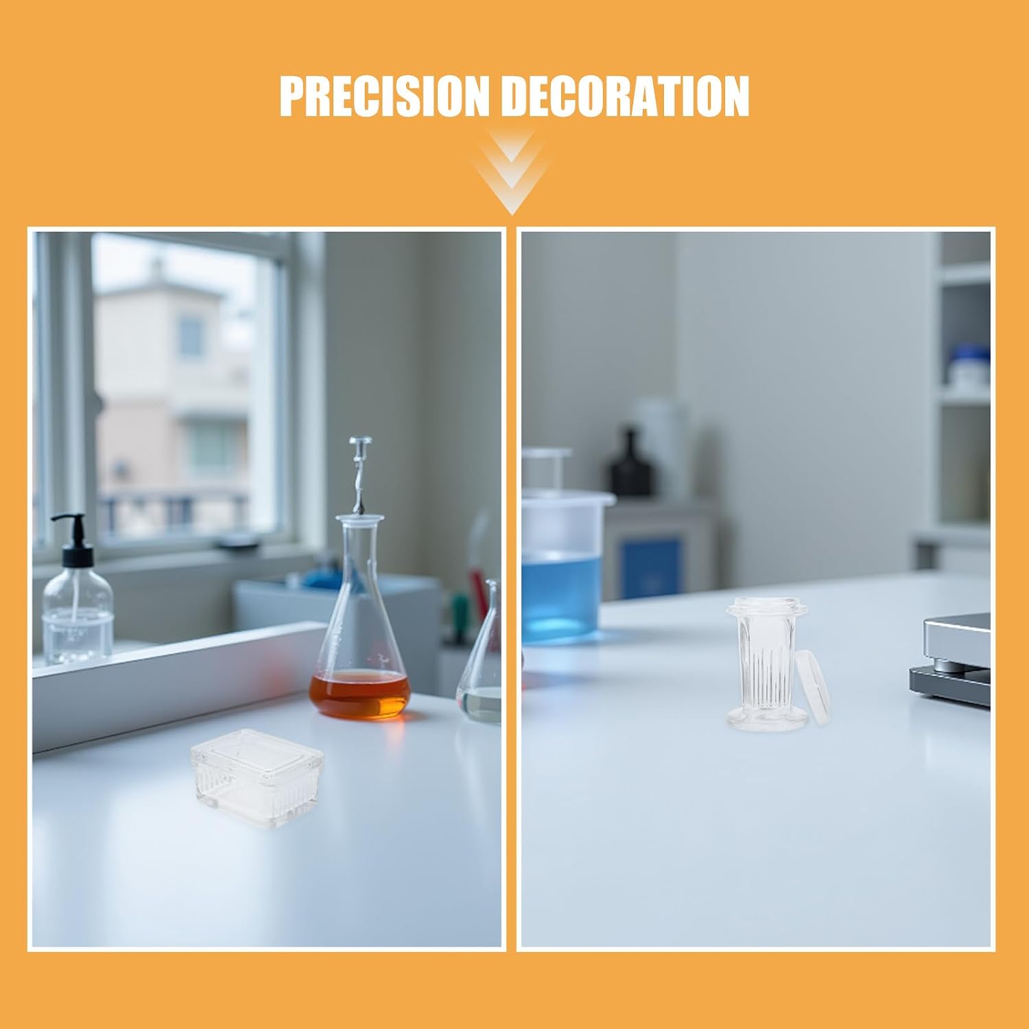 2pcs Glass Staining Jar: 5/10 Slides Capacity Staining Tank 85 ML 120ML Glass Jar with Lid for Lab Microscope Supplies - Lab Microscope Accessories (Transparent)