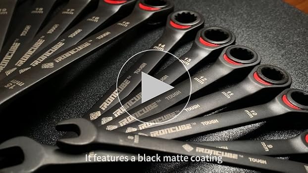 ironcube Combination Ratcheting Wrench Set: 12-Piece Metric