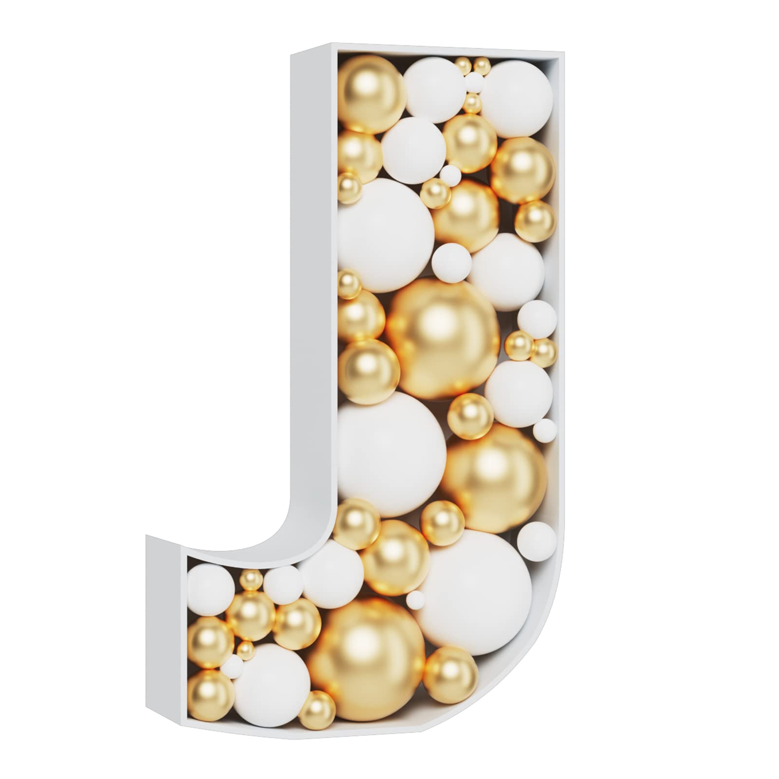 3FT Large Marquee Letters Mosaic Balloon Frame Pre-cut Foam Board Marquee Light Up Letters J for Birthday Party Decorations,Wedding,Baby Shower DIY