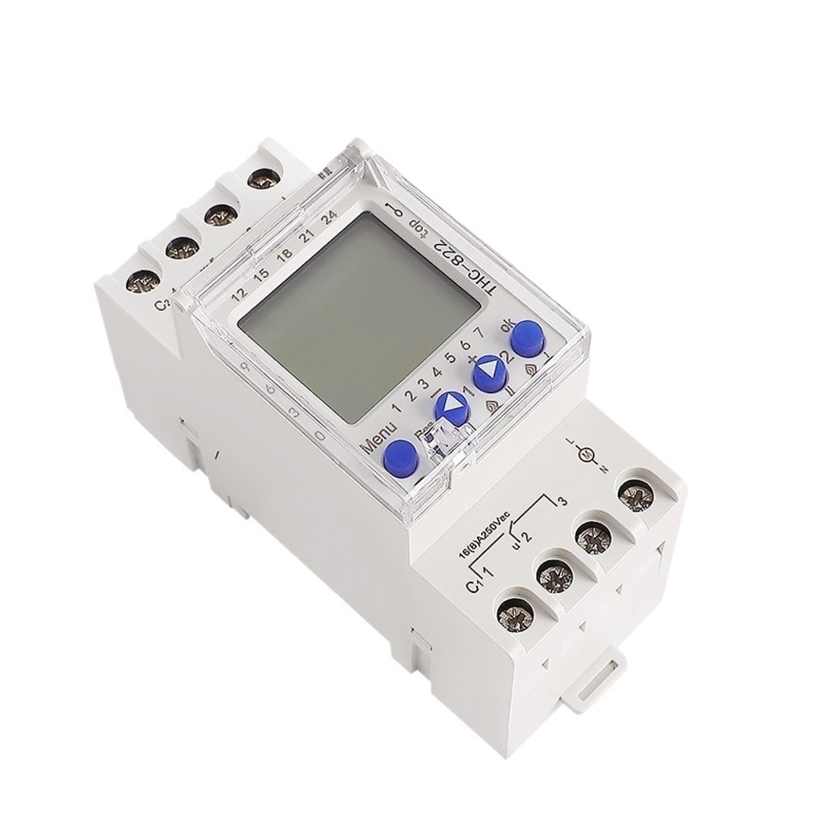 1PCS THC-822 Conversational Programmable Timer 2Channel Changeover Contacts Timer Switch 16A 110V 220V(THC-822-16A-110V)
