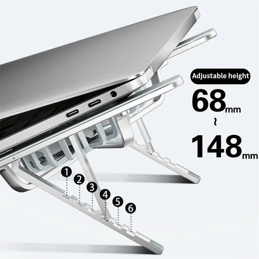 Podstawka pod laptopa, Laptop Cooler Base Stand Dual Fan Foldable Laptop Cooling Pad Aluminum Portable Bracket(Gray)