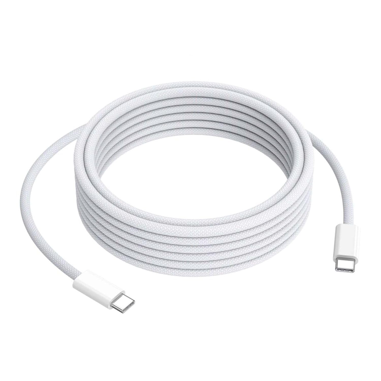 Mindmaker 240W USB-C Fast Charging Cable 2M, Braided Type C MacBook Charger Cable Compatible with MacBook Pro/Air M1 M2 M3, iPad Pro, iPhone 15 — White Nylon, MFi Certified