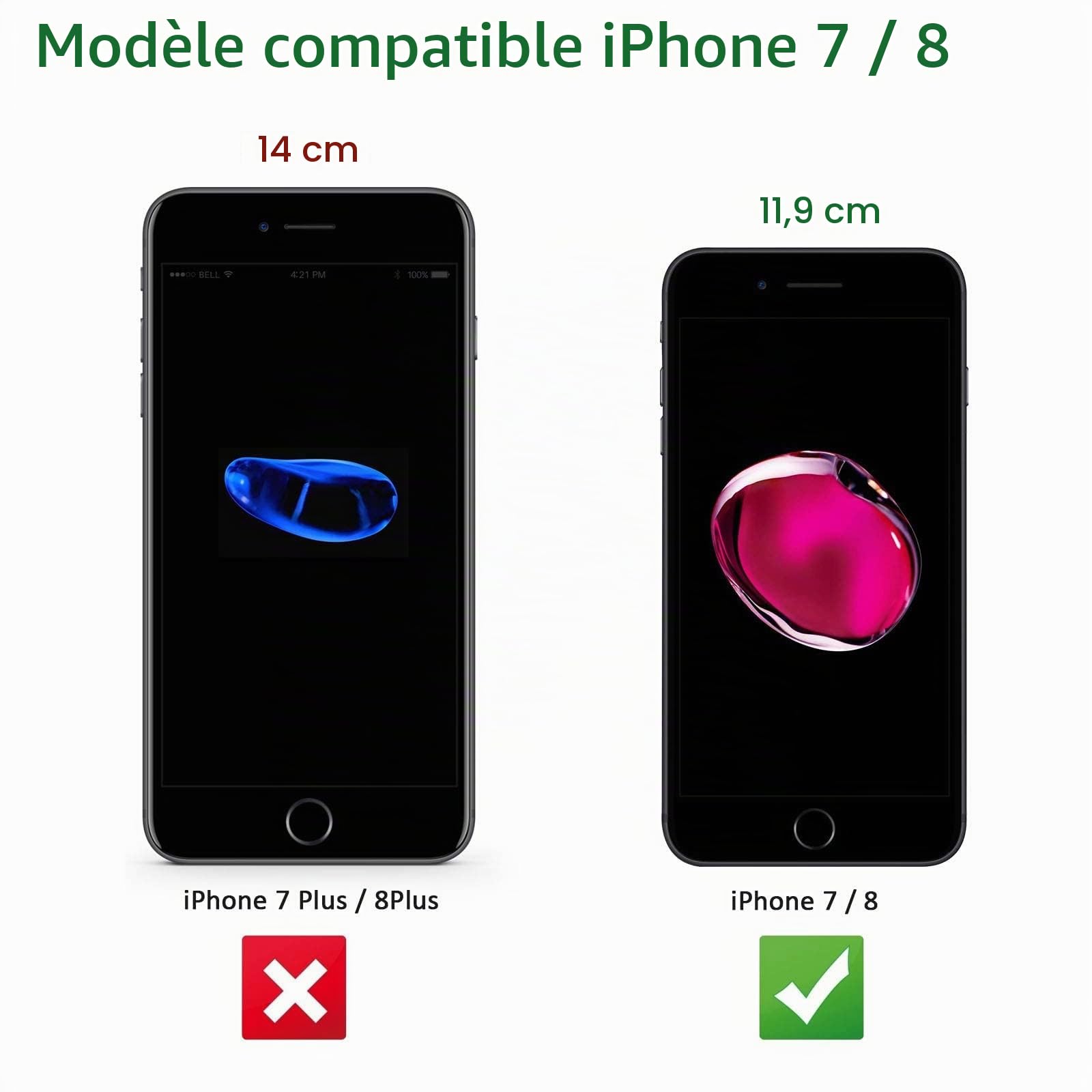 NEW'C Lot de 2, Verre Trempé pour iPhone 8, iPhone 7 (4,7 Pouces), Film Protection écran -sans Bulles d'air -Ultra Résistant (0,33mm HD Ultra Transparent) Dureté 9H Glass