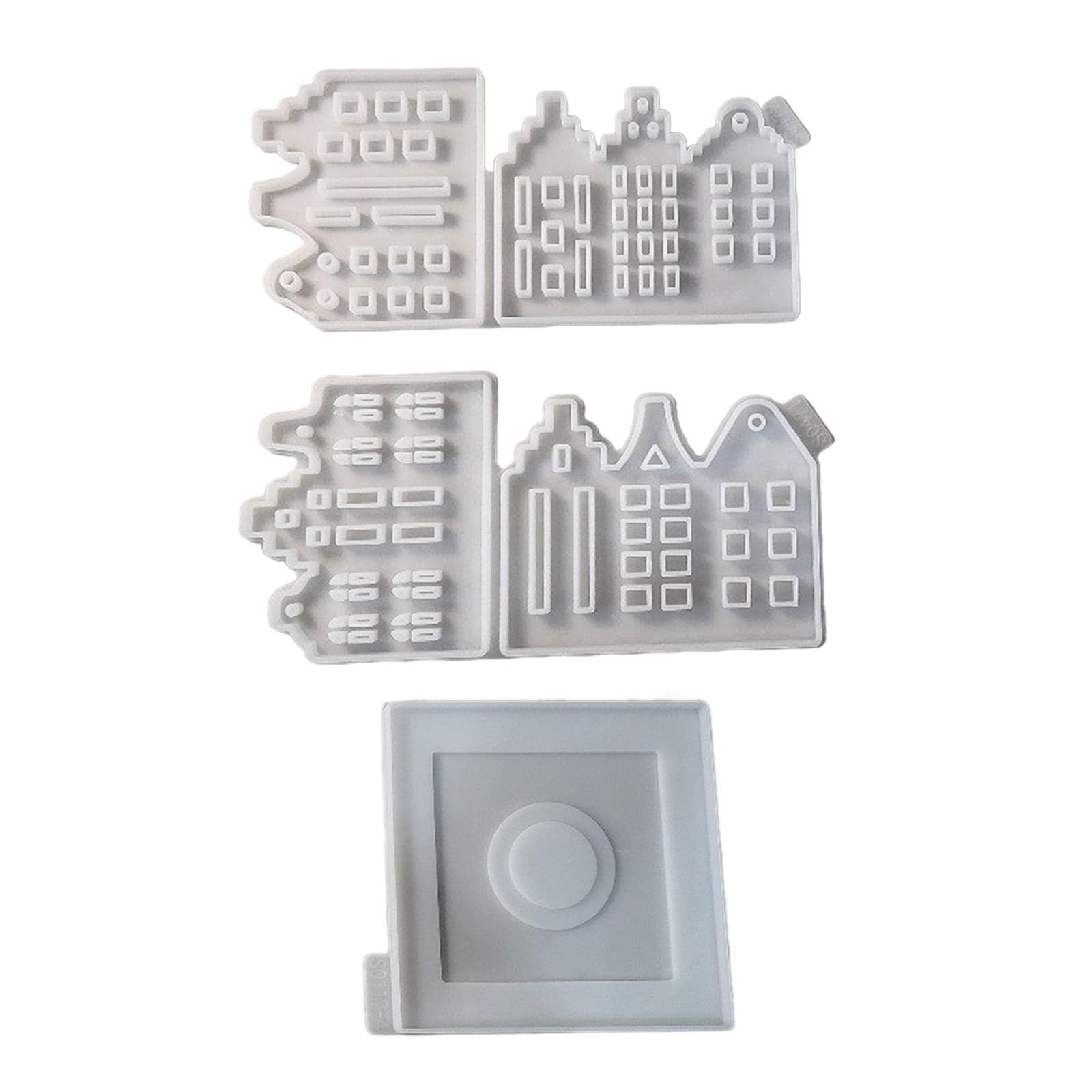 Molde de silicona resistente a altas temperaturas, forma de casa, formas de adornos, moldes de silicona para candelabros