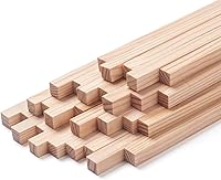 Vista 13 de Tacos de madera para manualidades de 1/2 x 6 pulgadas, 50 varillas cuadradas de madera, palos de madera sin terminar, pequeñas tiras de madera