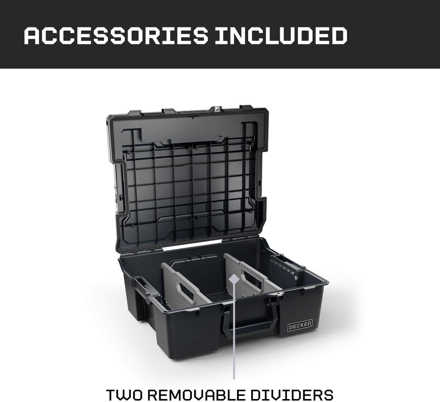 DECKED Halfrack 32 L Protective Case with Dividers - Black