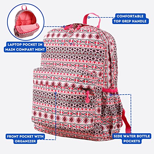 Image of J World Oz Middle School Backpack for Girls & Women. Cute Kids Laptop Bookbag, Skandi Pink