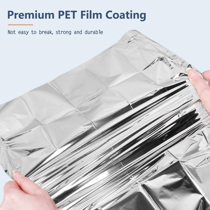 OTICA Emergency Survival Blanket (140cm x 210cm) | Reusable Thermal Mylar Foil Blanket for Outdoor Camping, Hiking, First Aid & Cold Weather Protection (2) 1