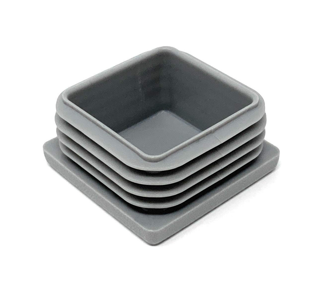 10 tappi a lamelle quadrati, 30 x 30 mm, con lamelle per dimensioni interne 20-25 mm, colore grigio