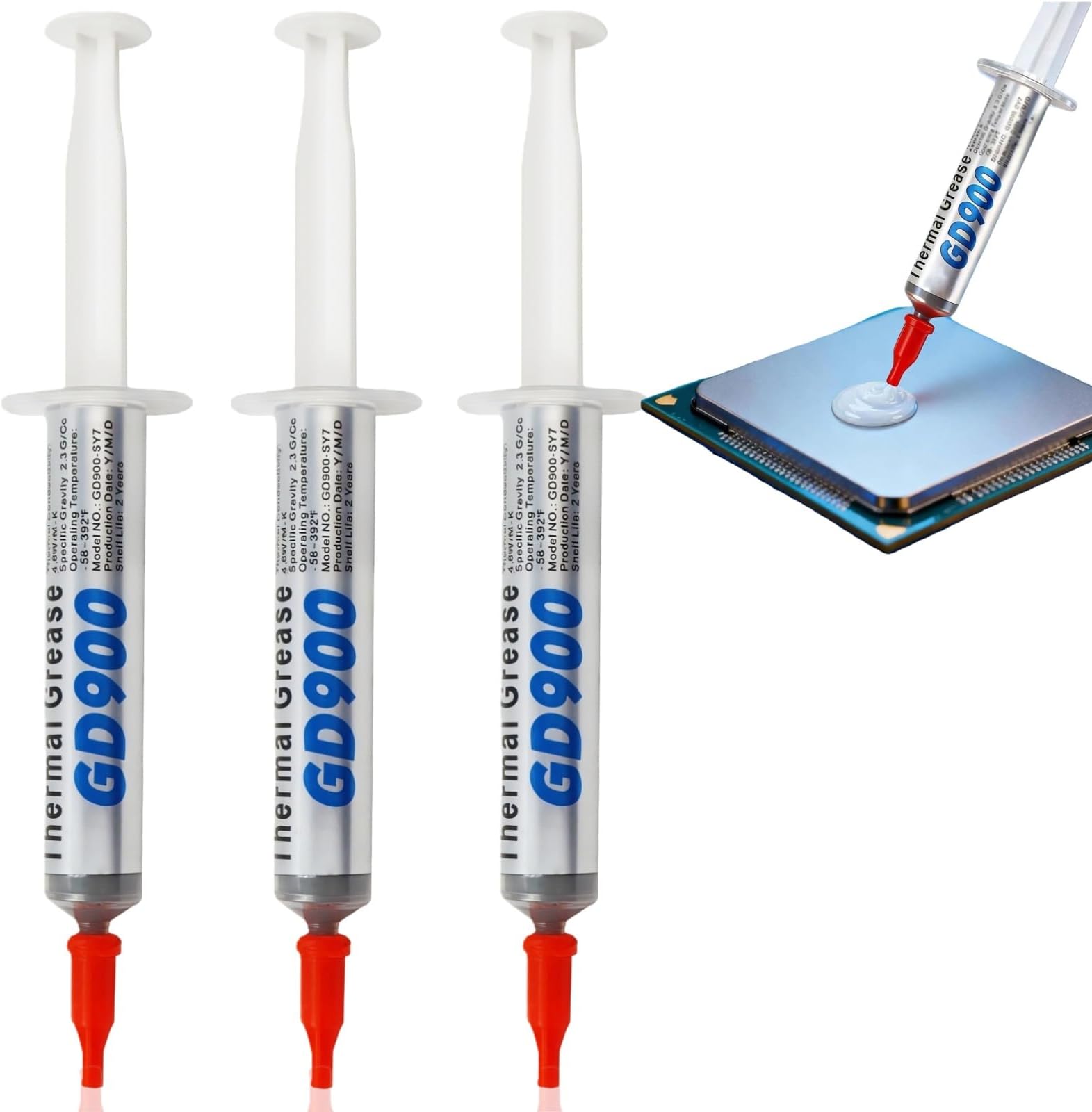 – 3PCS Thermal Paste for CPU(3g),High-Performance Thermal Plaster,CPU Paste Thermal,Heatsink Paste for IC/CPU/All Coolers,Thermal Grease with High Thermal Conductivity,Thermal Compound Paste Heatsink