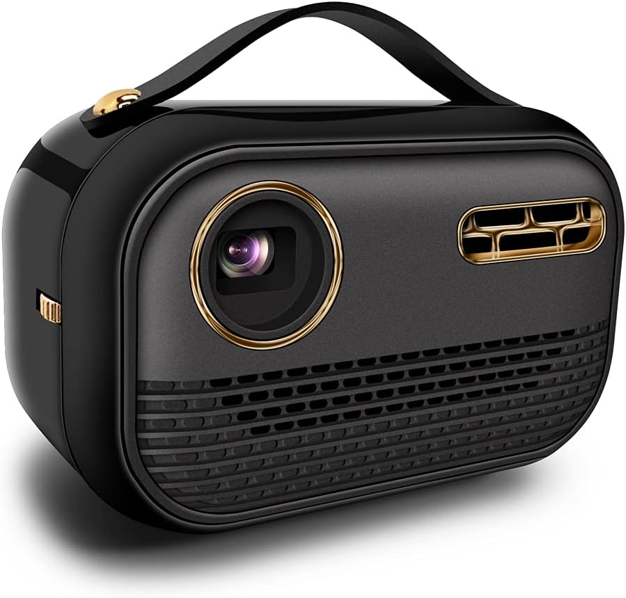 2200 Lumens Full HD 1080P Portable Mini Projector 1920 x 1080 Pixels 20000Hours Lens Life times LCD LED Projector Home Theater, AV/HDMI/VGA/USB (White)