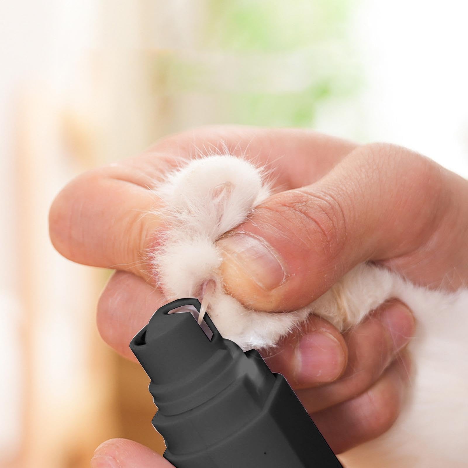 Nagelschere für Haustiere, Haustier-Nagelschleifer, Hundepfotenschneider, kabelloser LED-Elektrohund, leiser Katzennagel, professionelles Pflegewerkzeug for C(Black)