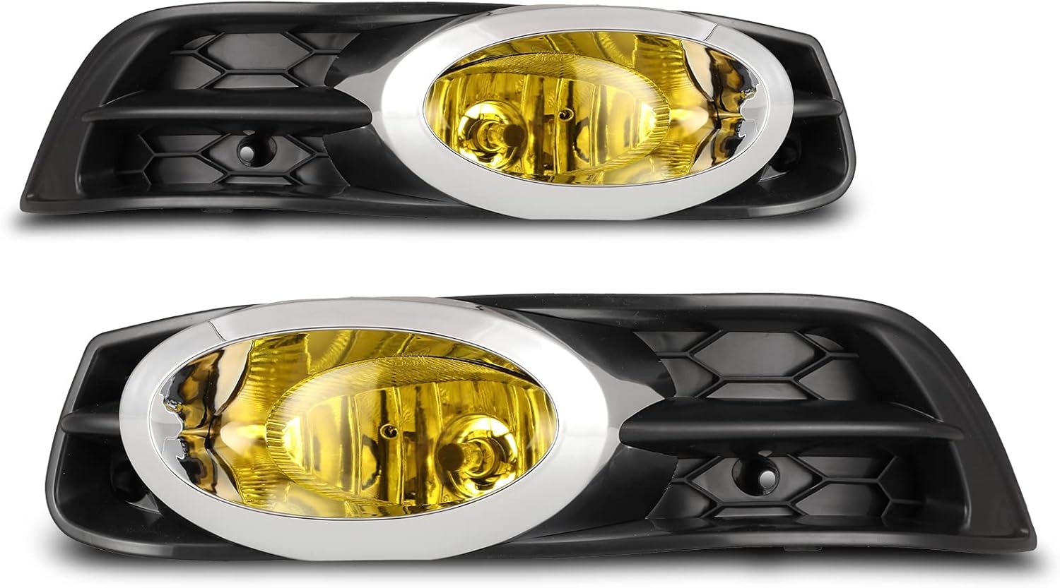 Fog Lights for Honda Civic Coupe 2Dr 2012 2013 with H11 12V55W Bulbs Fog Lamps Replacement Included Wiring Kits & Switch-1 Pair (Yellow Glass Lens)