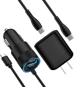 for iPhone 17e 16e 17 Pro Max Air, Fast Car Phone Charger Adapter for iPhone 16e, 16, 16 Pro, 16 Plus, 15 Series, Accessories USB C Wall Vehicle Auto Automobile Plug with 3ft/6ft Cable Charging Cord