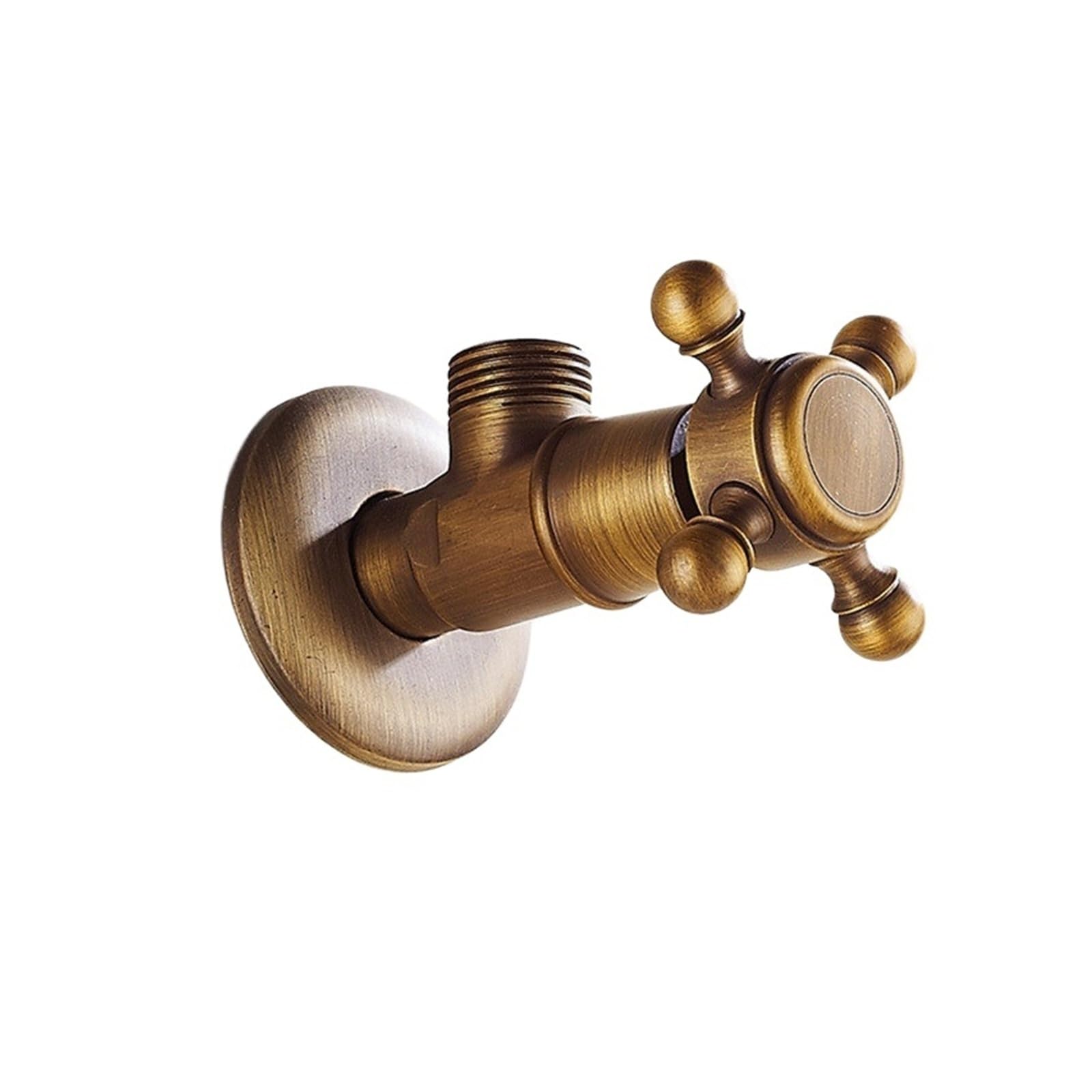 Bvhisehp Dark Khaki Vintage Style Stainless Steel 1/2 Inch Angle Valve Black Water Control Corner Household Bathroom Pipe Fittings(Dark Khaki)