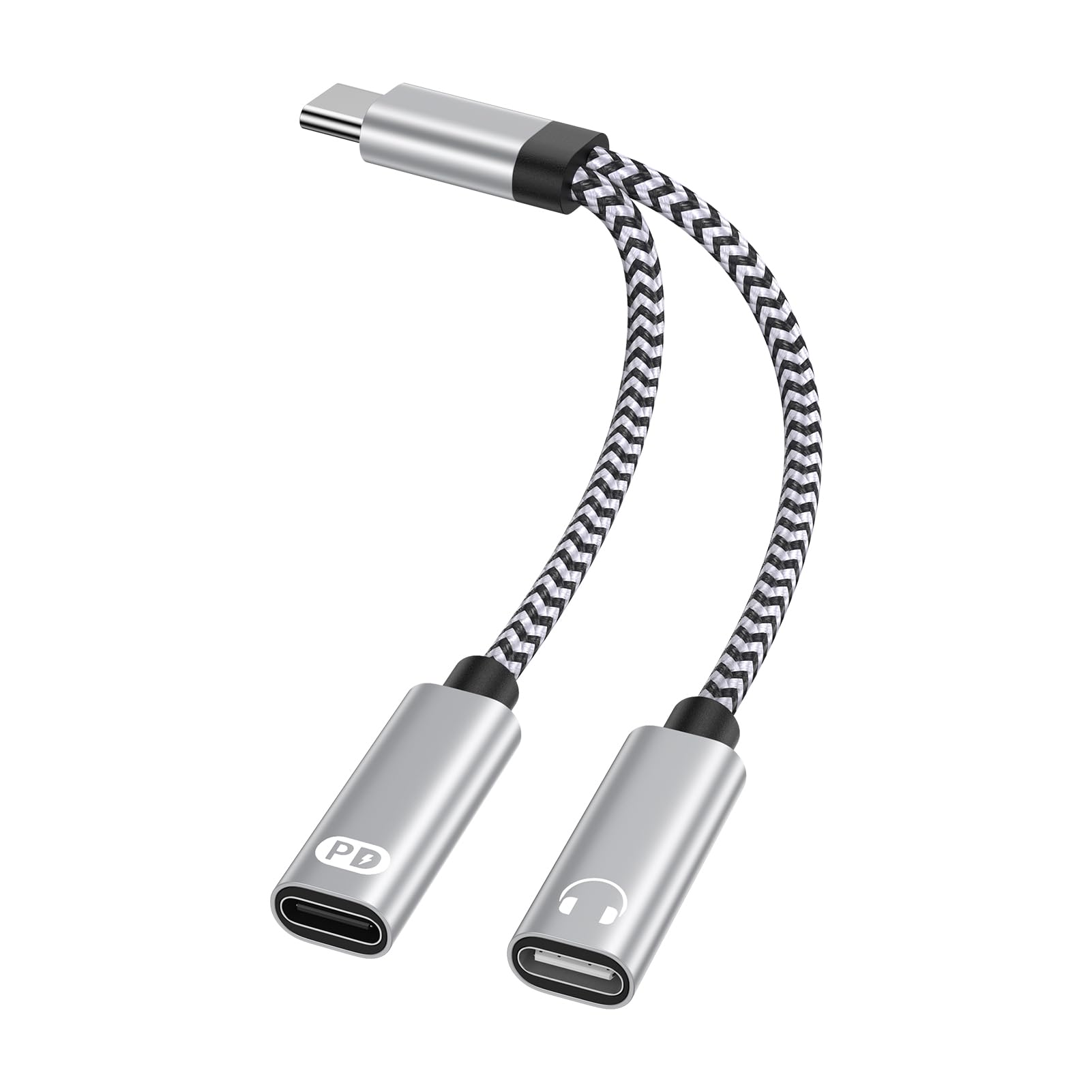 タイプC イヤホンジャック 2in1変換イヤホンジャック iPhone イヤホン 変換 アダプタ USB オーディオ 変換アダプタ 二股 DAC搭載 Hi-Fi音質 PD60W急速充電 充電しながらイヤホン タイプc i-Phone17/17Pro/16/15 Pro/i-Pad Pro/Mac/Android/Type Cなど機器に適用