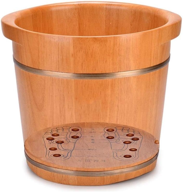 Wooden Barrel Foot Dip Bucket Foot Made of Wood, Foot Spa Bath Massager, Adult Foot Spa, Soaking Foot Basin. (Size: B) Present