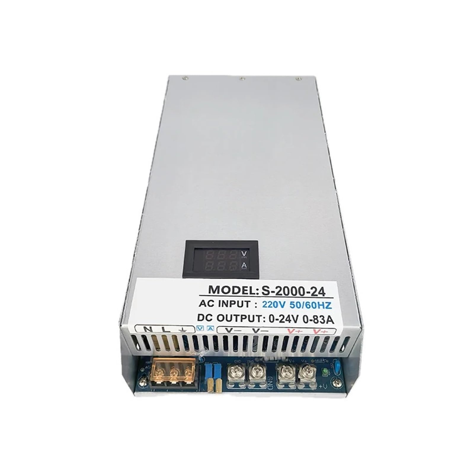 BRODEFUP 2000W Adjustable Switching Power Supply with Display AC/DC 0-12V 24V 36V 48V 60V 80V 90V 110V AC/DC S-2000(0-12V 120A)