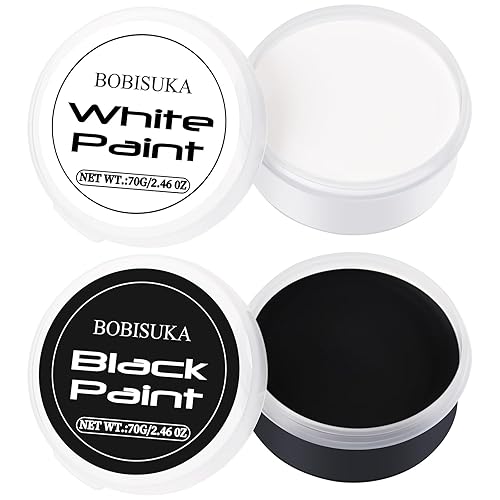 BOBISUKA Maquillaje para Halloween Cosplay SFX - Pintura facial blanca y negra para el cuerpo, efectos especiales, kit de maquillaje para disfraz,