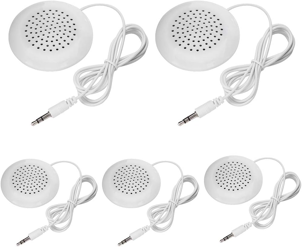 - 5pcs Pillow Speaker, Under Pillow Speaker for Sleep, DIY Pillow Speaker, New 3.5mm Mini Stereo Speaker for MP3 Phone Portable CD Mini Stereo Speaker