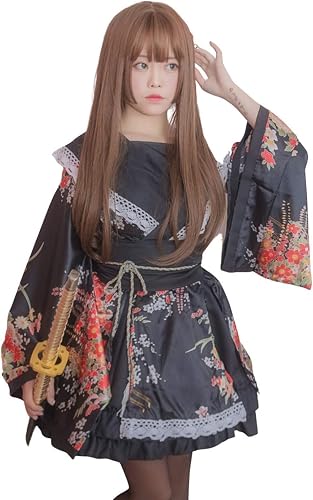 Amazon ミニ 着物 ワンピース コスプレ 和服 ドレス 衣装 和装 Cos 大きいサイズ 制服 衣装 撮影 女装 服 Cosplay かわいい ロリータ 和風 メイド 芸妓 舞妓 花魁 巫女 お祭り 文化祭 制服 浴衣 アイドル コスチューム