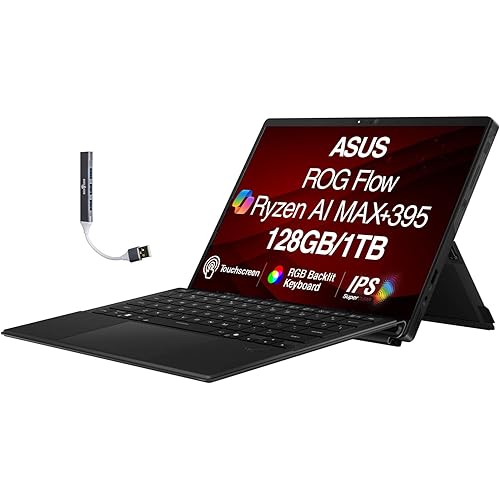 ASUS ROG Flow Creator 2-in-1 Laptop 13.4" Touchscreen IPS WQXGA Display (AMD AMD Ryzen AI MAX+ 395, 128GB LPDDR5X, 1TB SSD, RGB KB, WiFi 7, Webcam, Bluetooth 5.4, Win 11 Pro) w/DKZ USB Port Expander