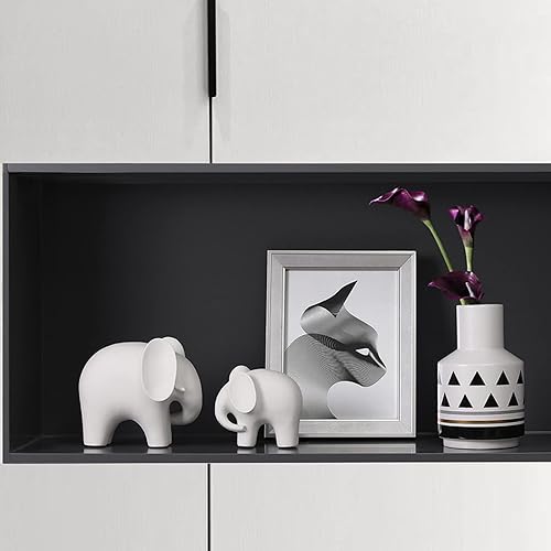 Miniatura 5 de SXSZZXL Decoración de estatua de elefante, cerámica simple, figuras de elefante, decoración creativa para el hogar para sala de estar, estilo