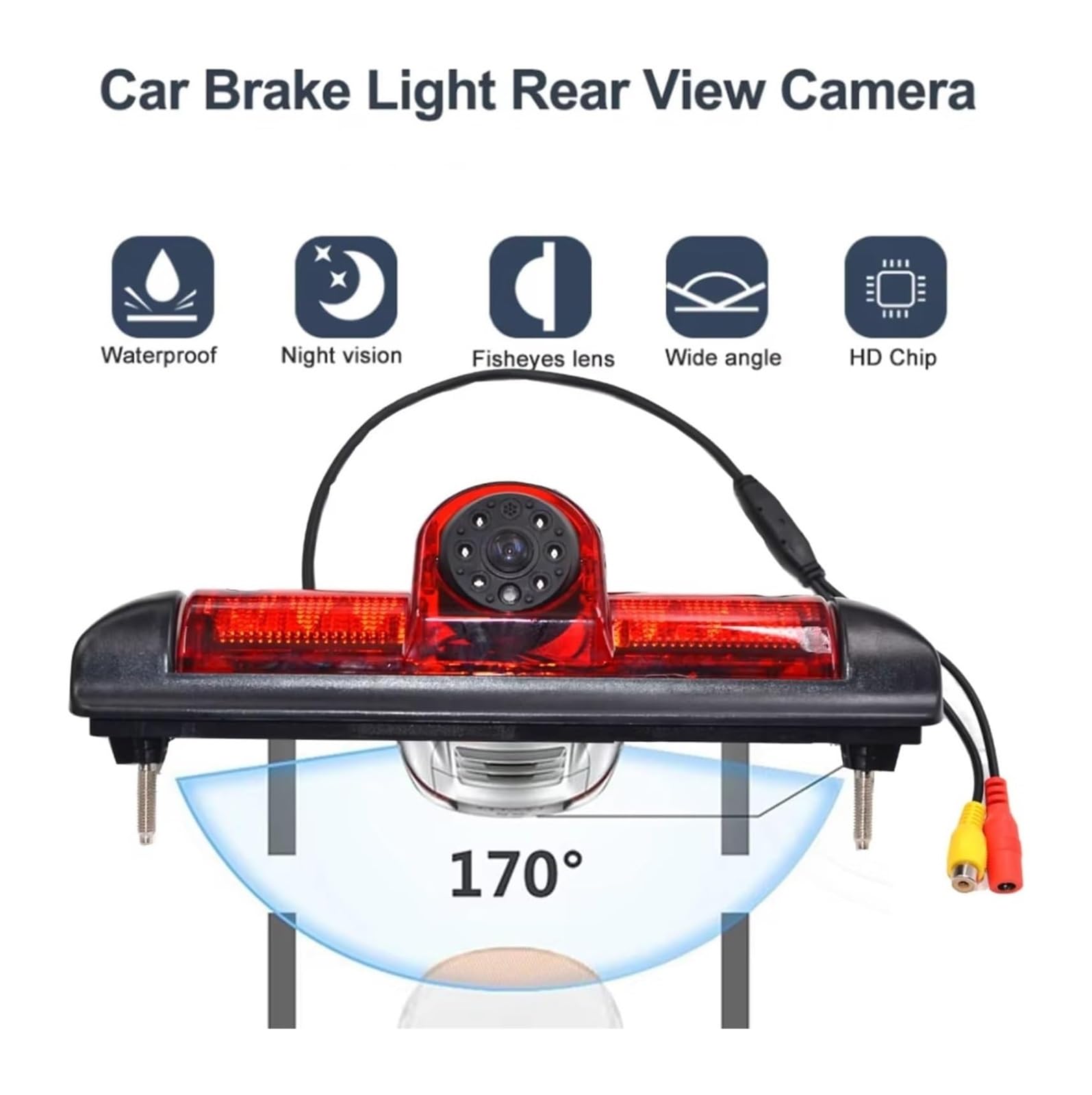 para FIAT para DUCATO X250 Cámara De Visión Trasera LED Luz Freno Monitor 7 Pulgadas Cámara de Respaldo