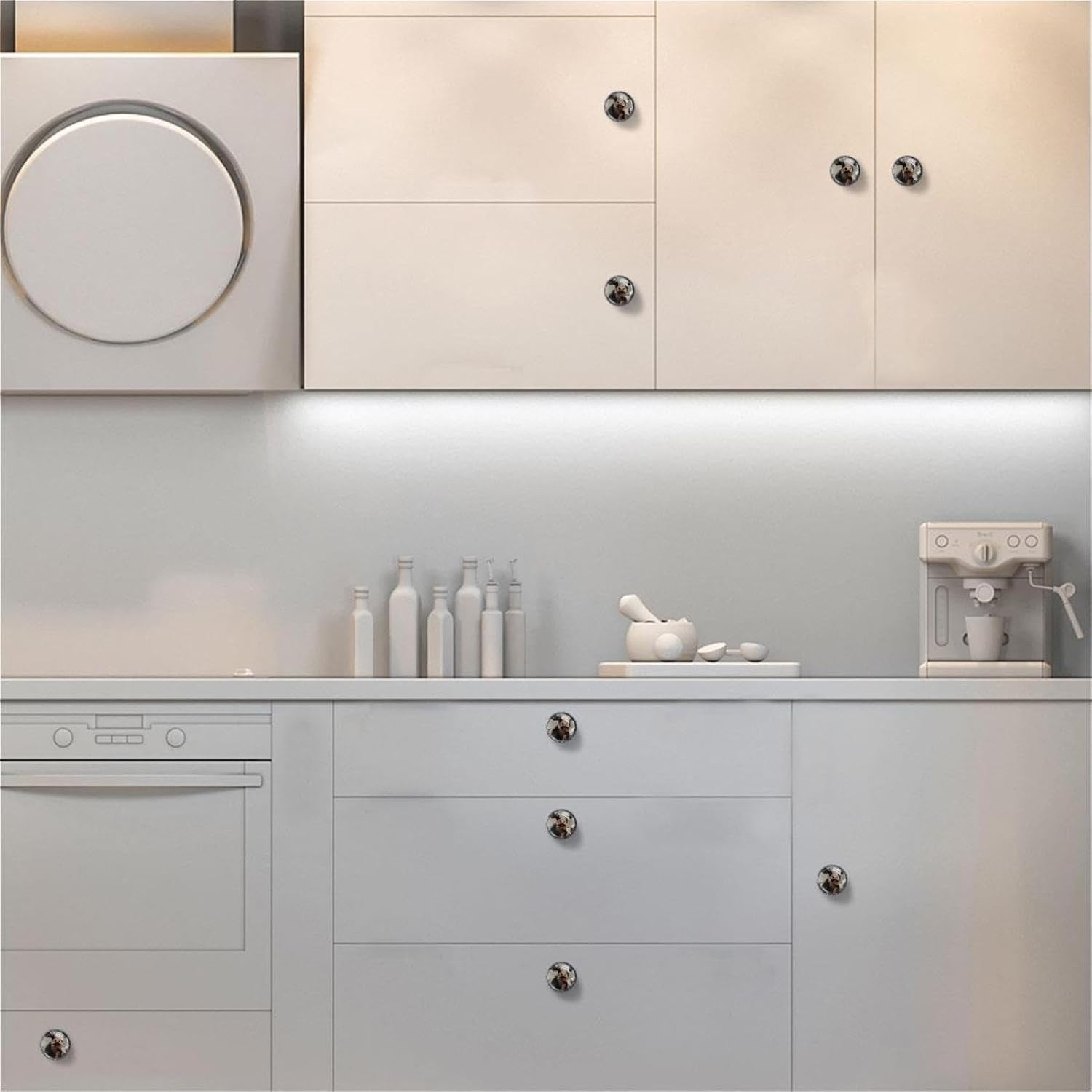 Black Farm Animals Pig Cow (1) Decorative Cabinet Knobs with Screws, Glass Drawer Knobs for Kitchen Bathroom Furniture