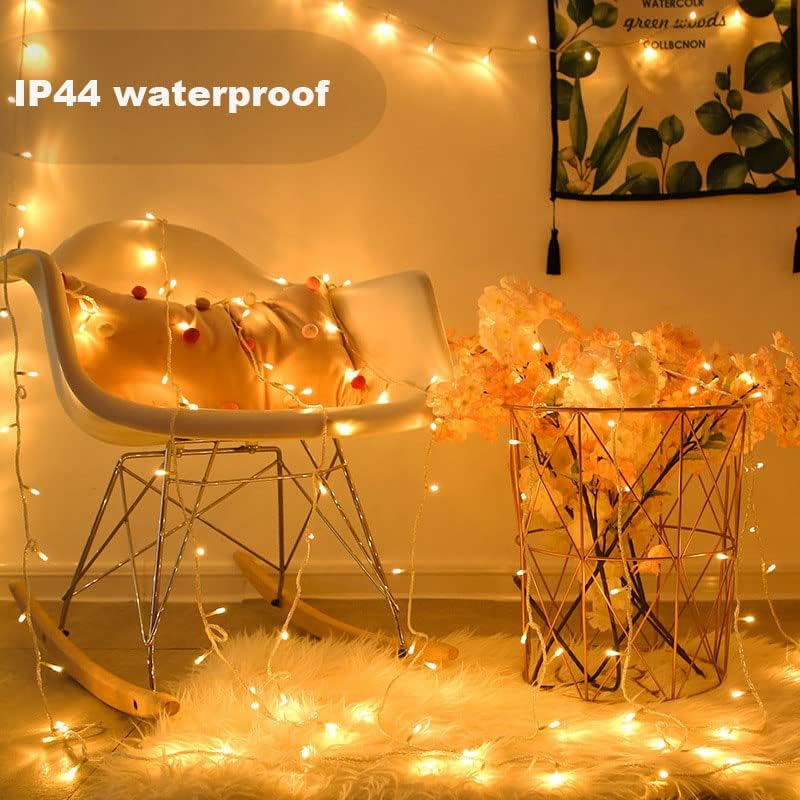 Miniatura 5 de Guirnalda de luces de Navidad, 33 pies, 100 luces LED para árbol de Navidad, tira de luces para interiores, 8 modos con enchufe de extremo a