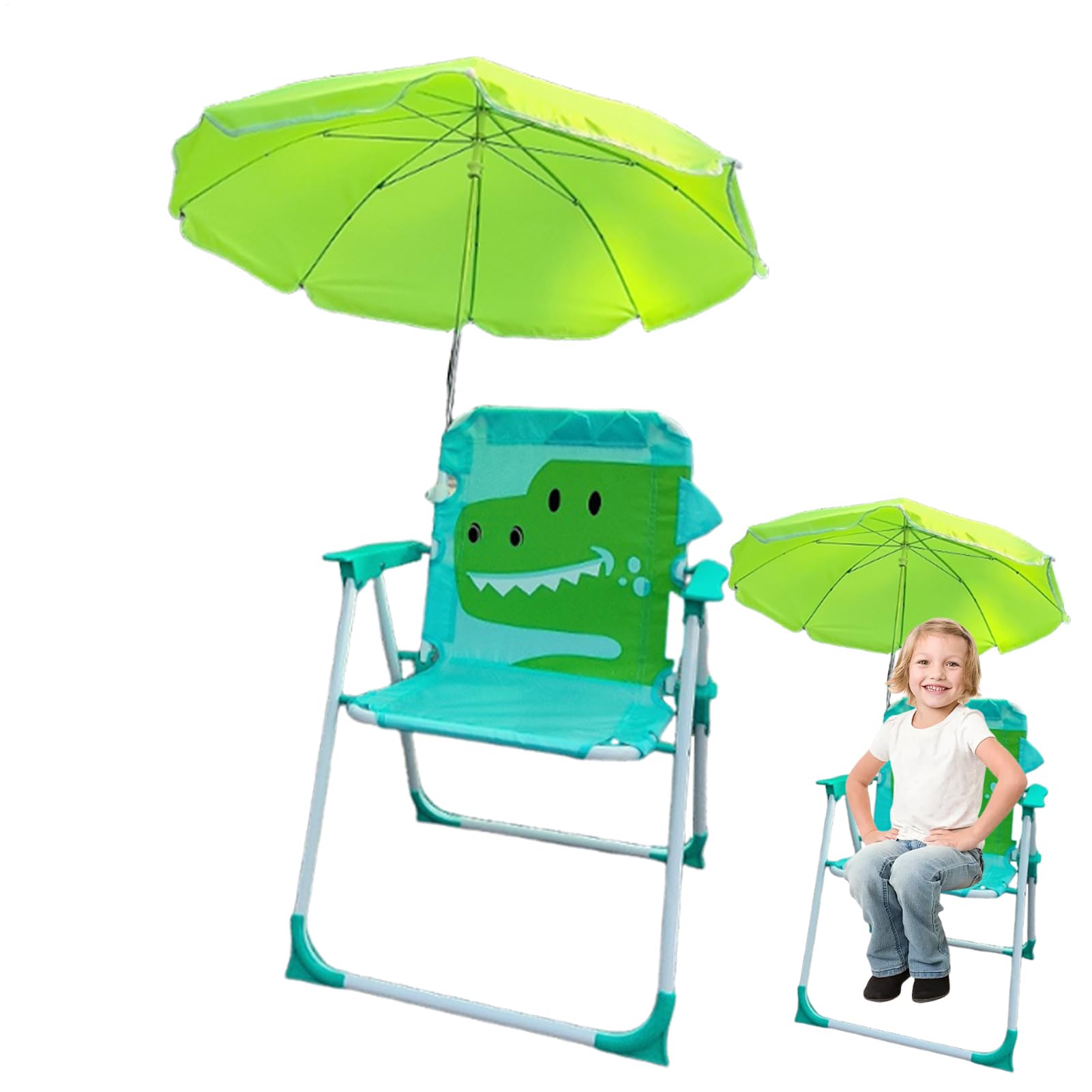 Silla De Playa para Niños con Sombrilla | Silla Plegable Infantil con Parasol Resistente Al Viento - Asiento de Resistente con Sombra para Piscina Terraza Jardín y Exteriores