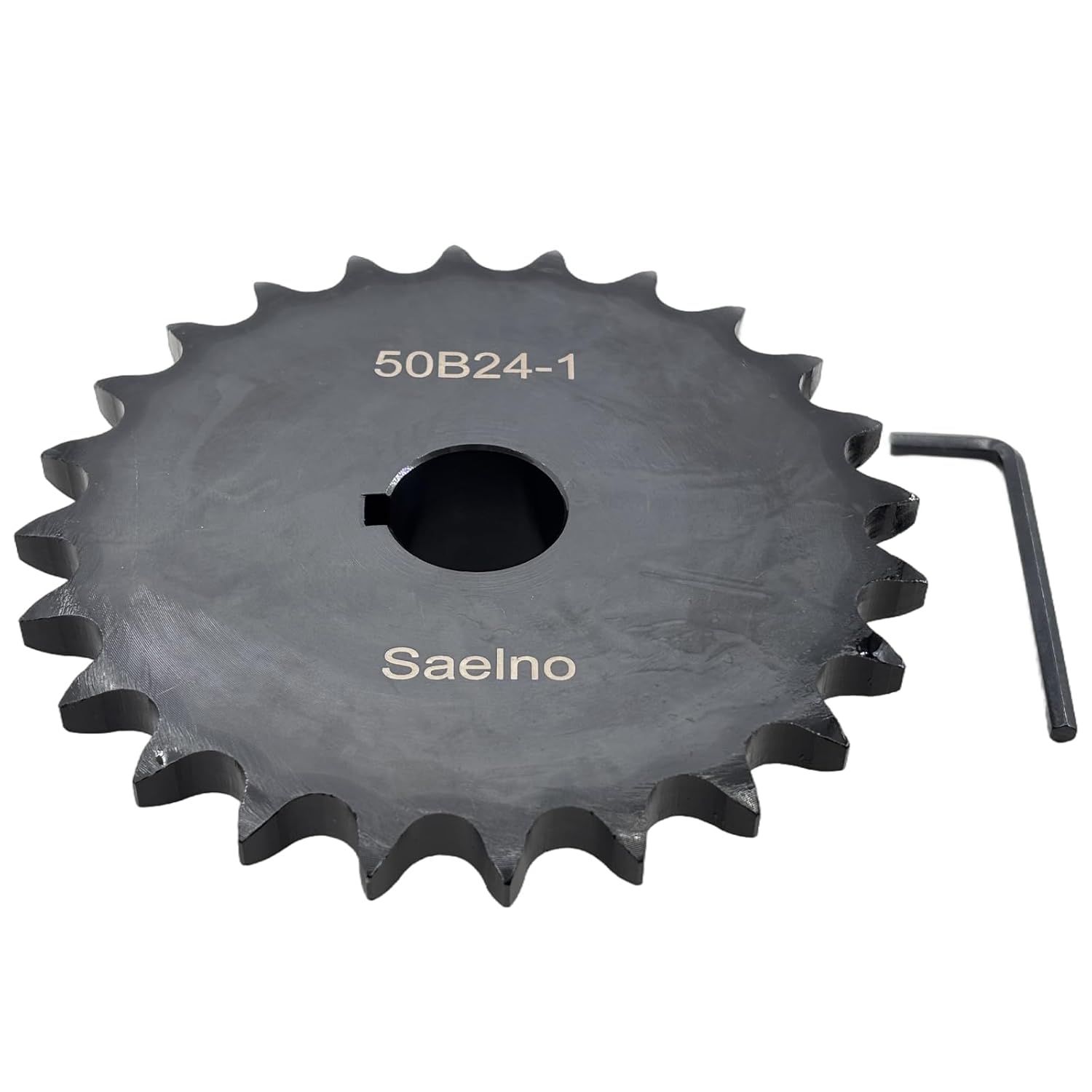 #50 Roller Chain Sprocket Type B 1 inch Bore 24 Tooth, Hardened Antirust 1045 Steel Drive Sprockets 50B24-1