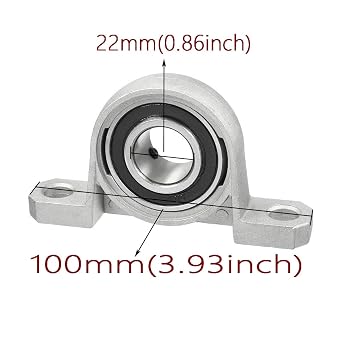 COMOK 2pcs KP004 Long 99mm Inner Diameter 22mm Zinc Alloy Inner Ball Mounted Pillow Block Insert Bearing