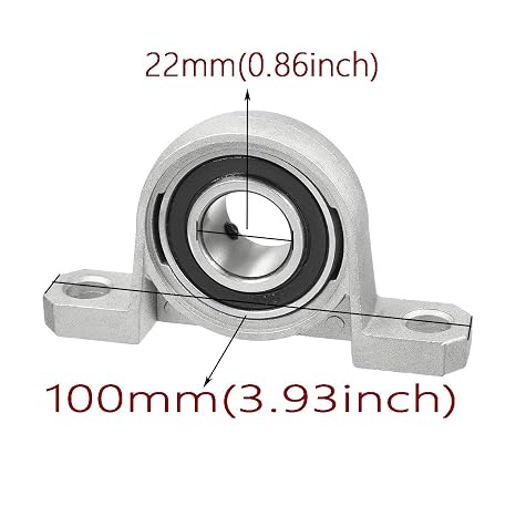 COMOK 2pcs KP004 Long 99mm Inner Diameter 22mm Zinc Alloy Inner Ball Mounted Pillow Block Insert Bearing