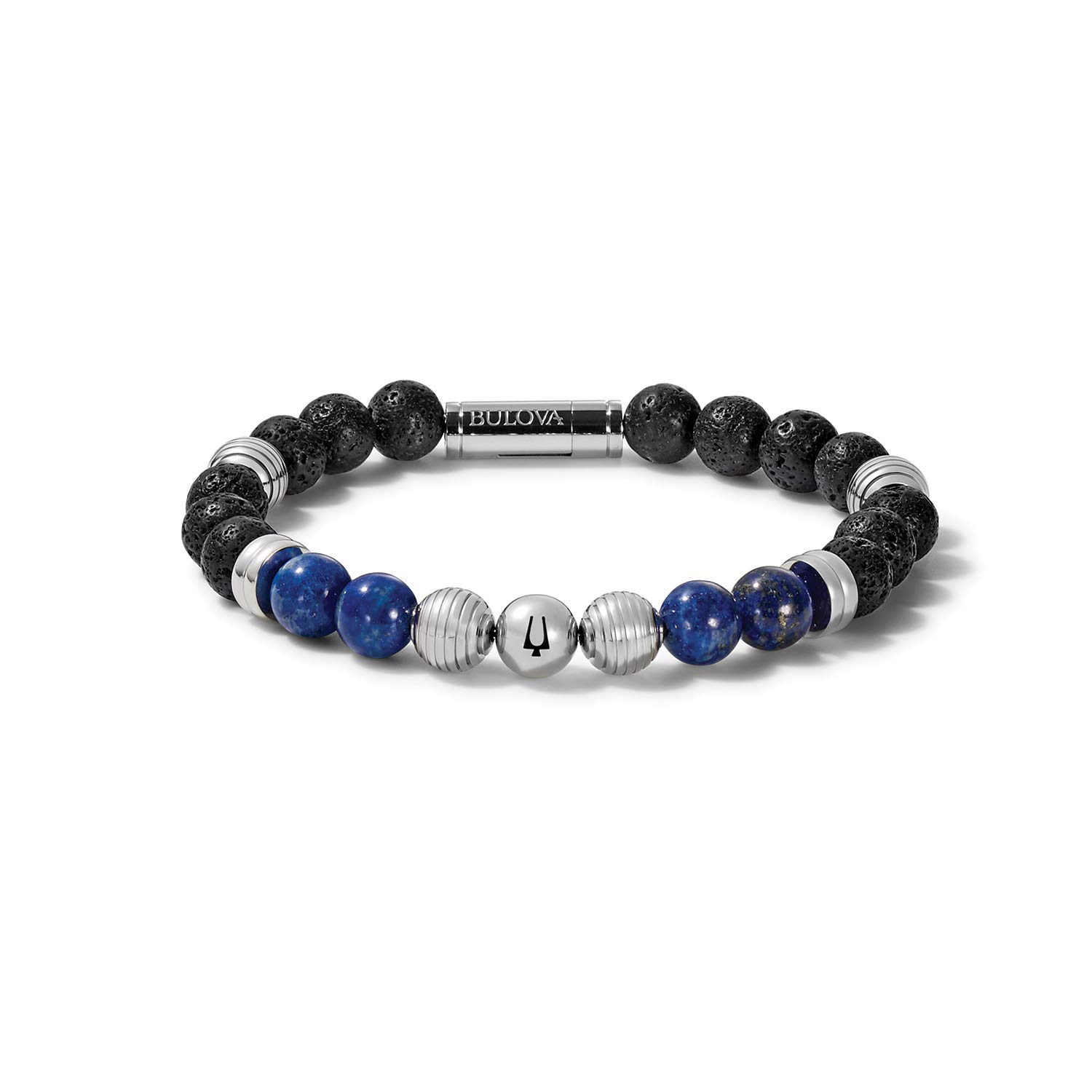 Bulova Men's Classic Beaded Bracelet with Cylinder Clasp