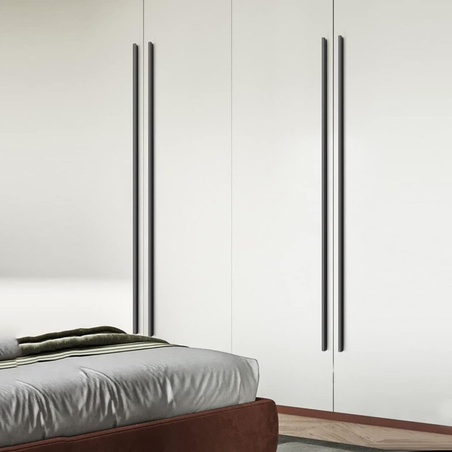 Schwarze T-Griff Schubladengriffe für Küchenschränke, 2 Stück Kleiderschrank Türgriffe aus Aluminiumlegierung, Möbelgriffe für Schubladen und Türen, Length 1200mm, Length 1200mm
