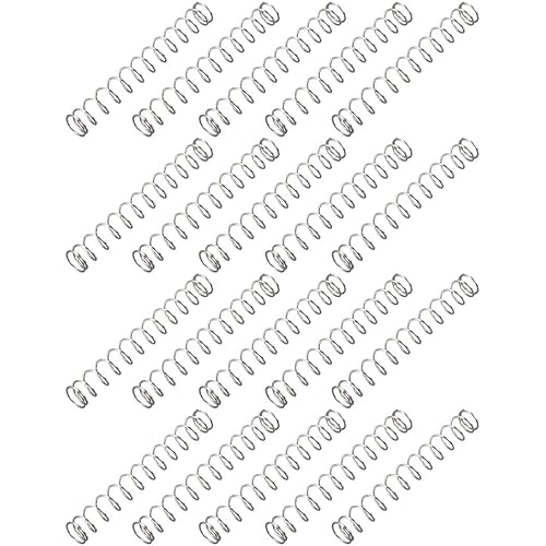 uxcell Compression Spring - 0.5mm Wire Dia , 5.5mm OD , 42mm Free Length Spring Steel Extension Spring,Silver,20Pcs