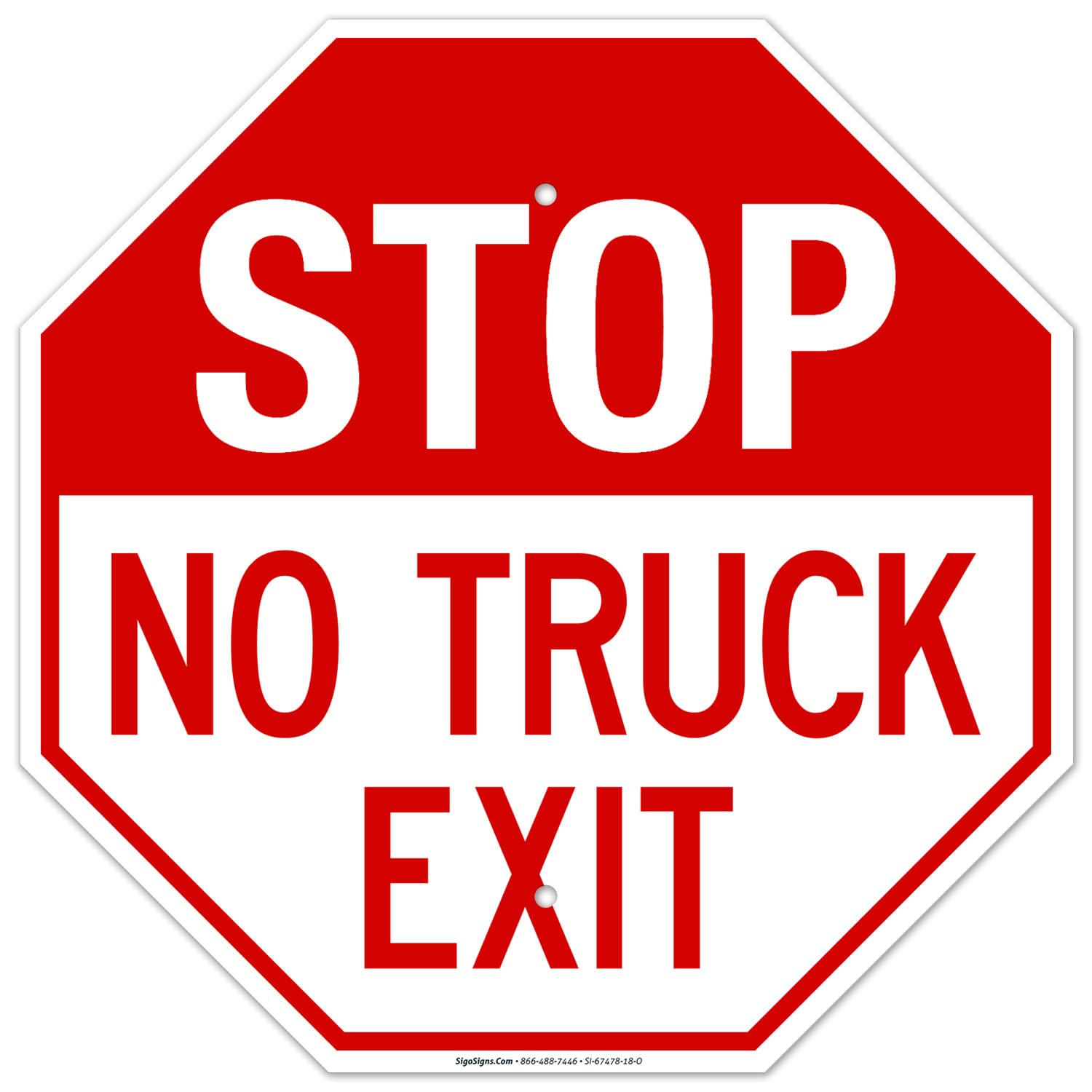 "No Trucks" Aluminum Sign - 18x18 Inch Rust-Free Outdoor Sign By Sigo Signs (Made In USA)