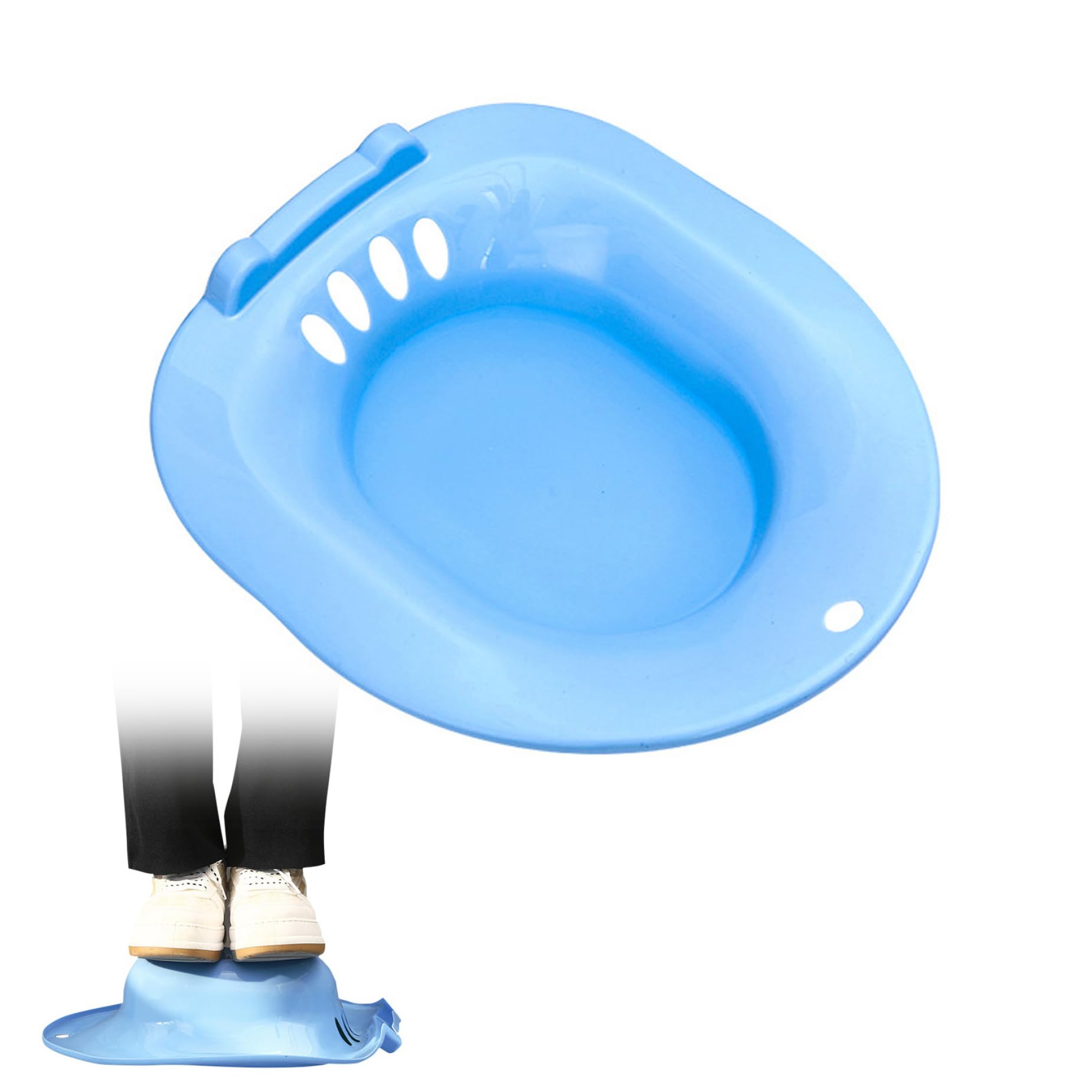 Baño de asiento Bidé portátil Asiento de inodoro Bidé portátil para el hogar Accesorio de inodoro Se adapta a inodoros para el hogar Heridas posparto Hemorroides Cuidado perineal Azul