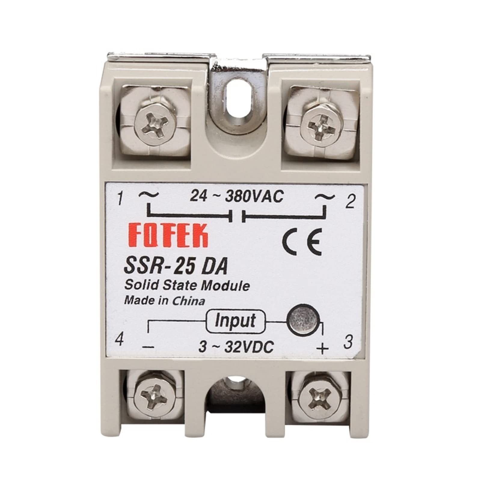 AERBNYEQP 1pcs Solid State Relay SSR-25DA 25A SSR-10DA SSR-40DA 5-24VDC to 24-380V AC SSR 25DA 10DA 40DA(Cover)