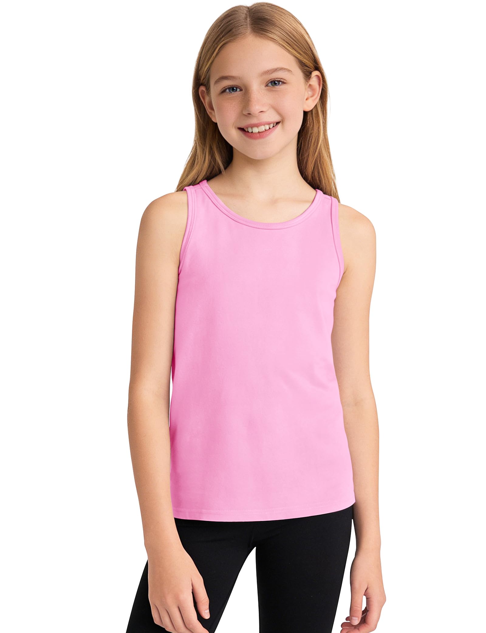 Auranso Girls Tank Tops Cotton Sleeveless Undershirts Athletic Dance Tops